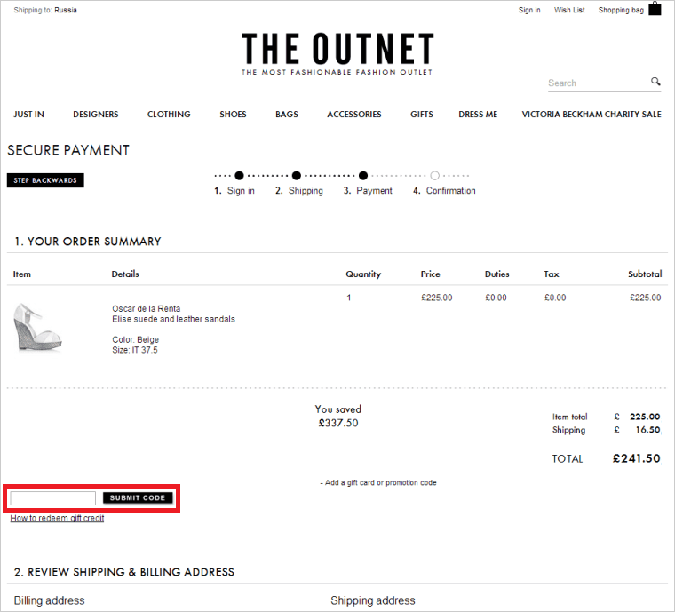 theoutnet-com promokod